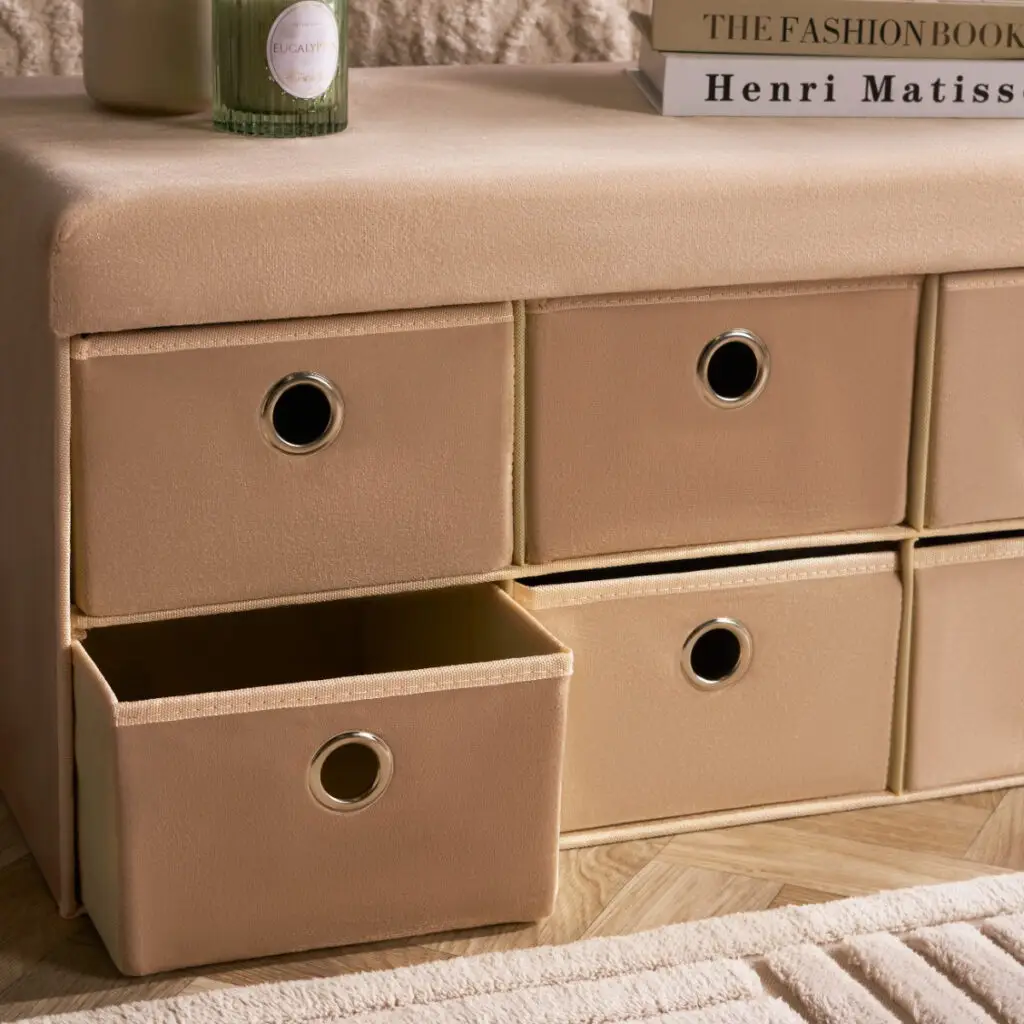 velvet 6 drawer storage