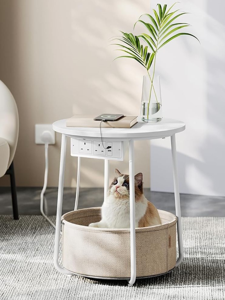 side table storage basket