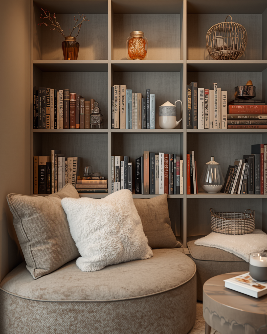 Cozy aesthetic reading nook